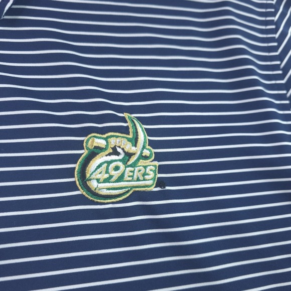 Southern Tide Charlotte 49ers Polo Large Tide To Trail Blue Striped Short Sleeve - Picture 2 of 9